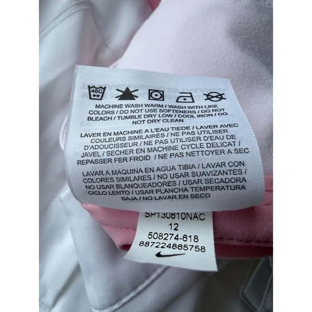 Nike Golf  Dri Fit Skort Women 12 Pink White Belted Stretch Athletic Lightweight - Picture 13 of 16